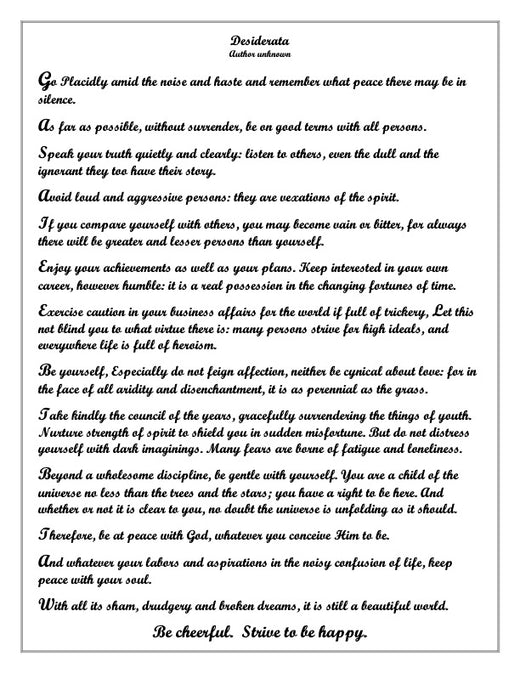 Desiderata